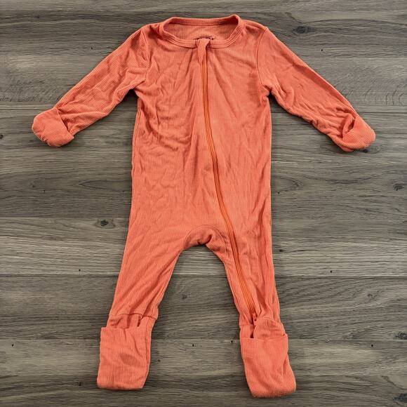 Scainf Baby Boy Unisex Bamboo 3/6mo Zipper Sleeper Outfit Pajama Orange Pumpkin - Picture 1 of 6